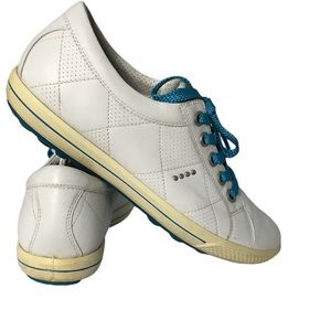 Ecco Blue/White Leather Upper Inside Sneakers Shoes 41